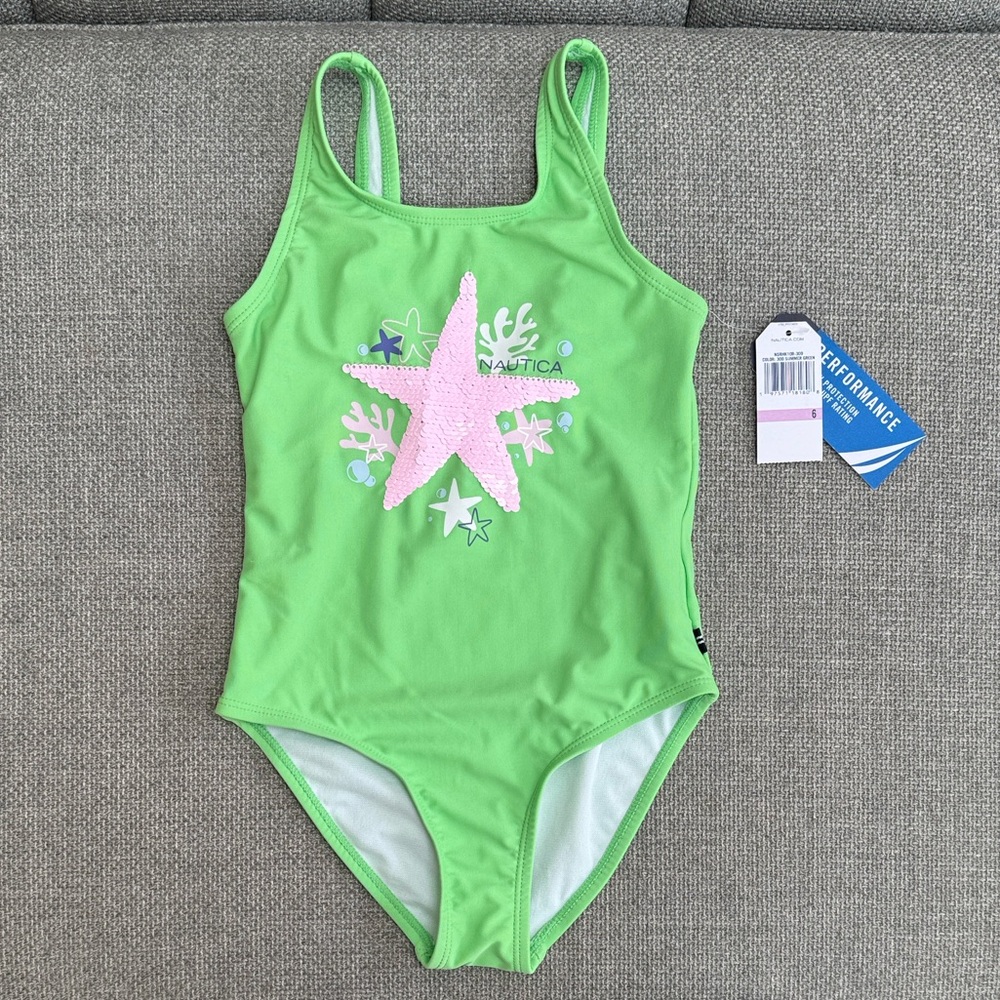 Nautica Kids Mint Green One Piece Swimsuit